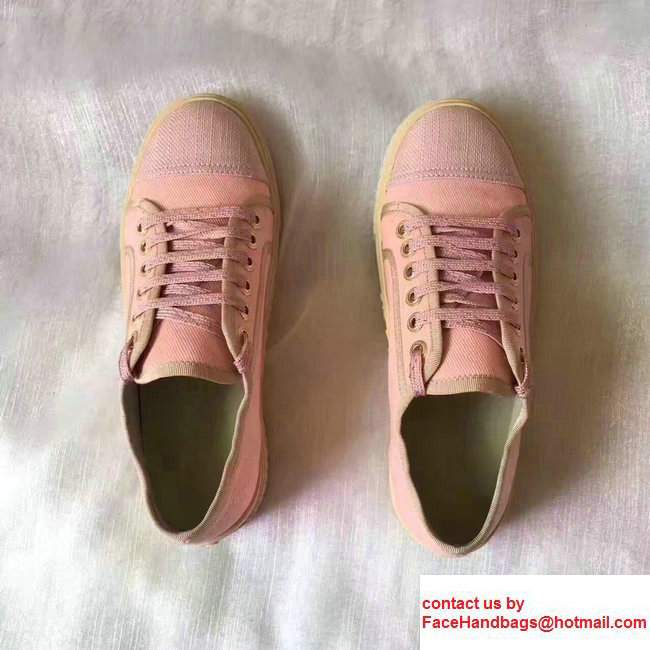 Chanel Lace-ups Tweed  &  Grosgrain 2cm Height-increasing Shoes Pink 2017